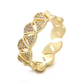 Hollow Out Gold Diamond Opening Adjustable Irregular Ring Gifts