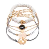 Pineapple Turtle Five Piece Set Clavicle Pendant Chain Jewelry Bracelet