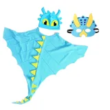 Kids Dinosaur Show Performance Cloak Hat Mask Halloween Christmas Cosplay Costume