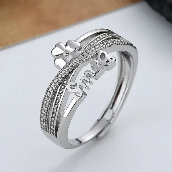 Silver Adjustable Anti Anxiety Rings Fidget Spinner Band Adjustable Stacking Spinning Worry Ring