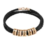 DIY Round Ring Bracelets with Name Engraved Custom Gift For Dad Mom Friends