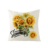 4PCS Home Cotton Decorative Sunflower Throw Pillow Case Cushion Covers For Sofa Couch Bed Chair