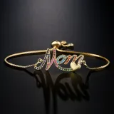Mama Multicolor Letter Diamante Necklace Bracelet Mom Jewelry Set Gift For Mother's Day