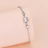 Silver Antlers Love Beads Heart Clavicle Pendant Chain Jewelry Bracelet