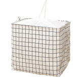 Pure Color Plaids Folding Storage Box Dustproof Basket