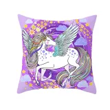 4PCS Home Cotton Decorative Cartoon Unicorn Throw Pillow Case Cushion Covers For Sofa Couch Bed Chair