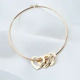 Hollow Out Heart Butterfly Button Bracelet with Name Engraved Custom Gift For Mom Friends