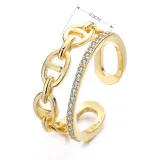 Gold Diamond Opening Adjustable Irregular Ring Gifts