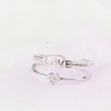Jewelry Silver Full Diamond Love Clover Ring For Women Girls Gifts
