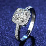 Silver Zircon Diamond Square Pendant Chain Jewelry Earrings Necklaces Rings Jewelry Sets