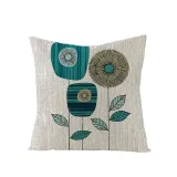 4PCS Home Cotton Plant Printin Decorative Throw Pillow Case Cushion Covers For Sofa Couch Bed Chair