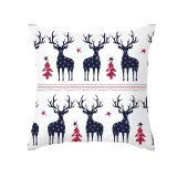 Home Decoration White Christmas Elk Oh My Deer Pillowcase Cotton Cushion Pillow Cover