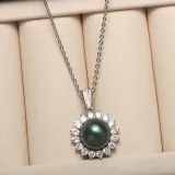 Mother's Day Gift Diamante Jewelry Pearl Necklace and Earring Set with Box