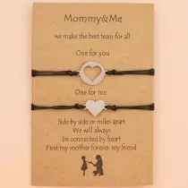 Mother's Day Gifts Bracelets Necklace Set Jewelry Matching Heart Bracelet from Daughter Mom