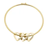 Hollow Out Heart Butterfly Button Bracelet with Name Engraved Custom Gift For Mom Friends