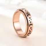Star and Moon Stainless Steel Ring for Fidget Ring Anxiety Stress Relief