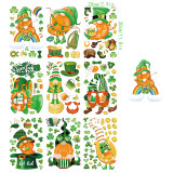9PCS St. Patrick's Day Window Stickers Glass Door Decals Fridge Static Clings
