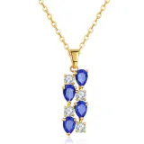 3PCS Drop Diamond Ring Earring Necklace Jewelry Set Crystal Gift For Women Girls