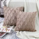 Diamond Lattice Style Soft Velvet Wool Decorative Throw Pillow Cushion Covers