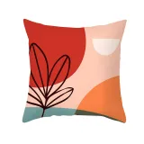4PCS Home Cotton Decorative Red Graffiti Printing Throw Pillow Case Cushion Covers For Sofa Couch Bed Chair
