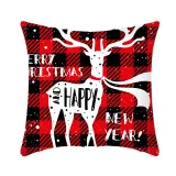 Home Decoration Christmas Elk Pillow Cushion Cover Pillowcase