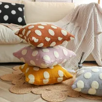 Wool Polka Dots Pillows Home Decor Embossed Pattern Pillow Covers