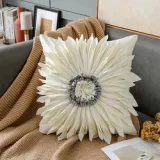 3D Sunflower Handmade Decorative Throw Pillow Case Cushion Covers For Sofa Couch