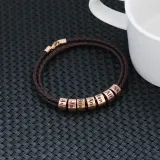 DIY Round Ring Bracelets with Name Engraved Custom Gift For Dad Mom Friends