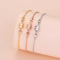 Silver Box Clavicle Pendant Chain Jewelry Bracelet