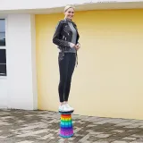 Portable Telescopic Folding Stools Rainbow Multicolor Collapsible Retractable Camping Fishing Hiking Stools