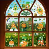 9PCS St. Patrick's Day Window Stickers Glass Door Decals Fridge Static Clings