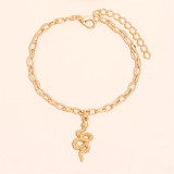 Snake Pendant Gold Chain Jewelry Anklet
