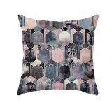 4PCS Home Cotton Decorative Rhombus Printing Throw Pillow Case Cushion Covers For Sofa Couch Bed Chair