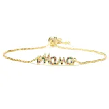 Mama Multicolor Letter Diamante Necklace Bracelet Mom Jewelry Set Gift For Mother's Day