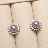 Mother's Day Gift Diamante Jewelry Pearl Necklace and Earring Set with Box