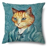 4PCS Home Cotton Decorative Cute Cartoon Cat Throw Pillow Case Cushion Covers For Sofa Couch Bed Chair