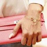 2PCS Pendant Necklace and Bracelet Plated Disc Double Side Engraved A-Z Letter Jewelry Gift for Women