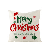 Home Decoration Christmas Letter Pillowcase Cartoon Printing Home Sofa Cushion Cover