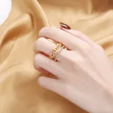 Gold Diamond Opening Adjustable Irregular Ring Gifts