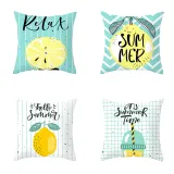 4PCS Home Cotton Decorative Fruits Printing Throw Pillow Case Cushion Covers For Sofa Couch Bed Chair