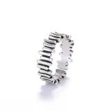 9PCS Silver Vintage Star Hollow Stackable Finger Punk Rings Set