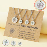 Mother Daughter Necklace Stainless Steel Dandelion Matching Friends Gifts for Mother's Day
