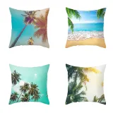 4PCS Home Cotton Decorative Sandbeach Throw Pillow Case Cushion Covers For Sofa Couch Bed Chair