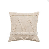 Beige Velvet Wool Decor Tassel Throw Pillow Case Cushion Cover