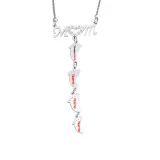 Hollow Out Necklace Pendant Feet with Name Engraved Custom Gift For Mom