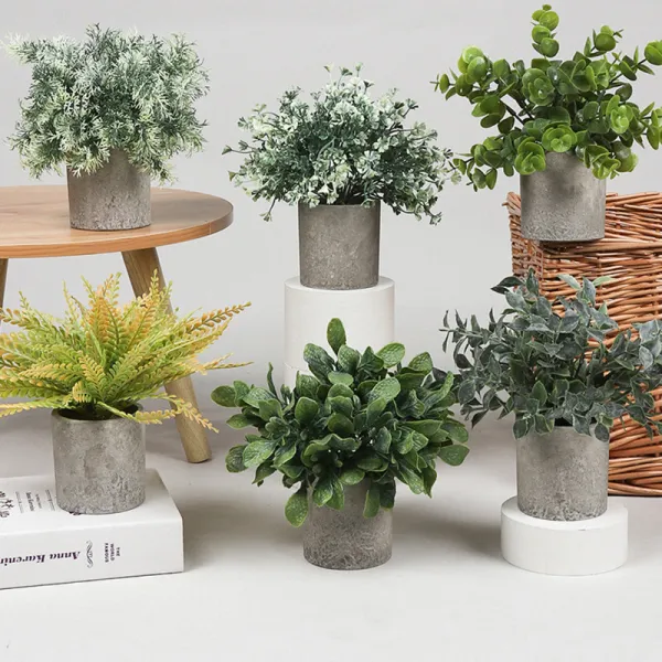 Artificial Ear of Wheat Plants Combination Pulp Potted Basin Desktop Decoration