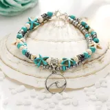 Turtle Anklets Multilayer Beads Handmade Animal Shell Beach Set Boho Foot Jewelry