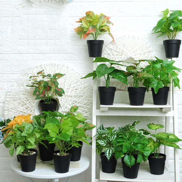 Artificial Green Leaves Potted Home Living Room Indoor Green Plant Decoration