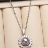 Mother's Day Gift Diamante Jewelry Pearl Necklace and Earring Set with Box