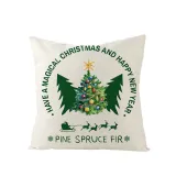 Home Decoration Christmas Tree Pillowcase Cartoon Printing Home Sofa Cushion Cover